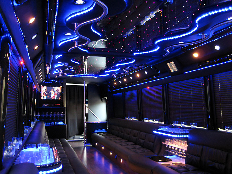 party bus interior. and Interior Lightning.